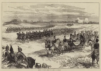 Revue des Troupes devant la Reine, à Chobham